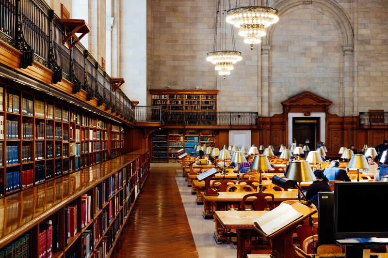 interior of college library