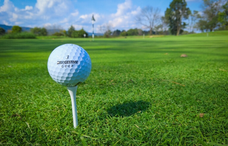 golf ball on a golf course