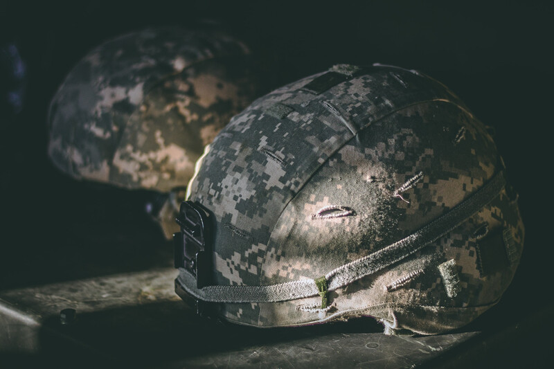 army helmets