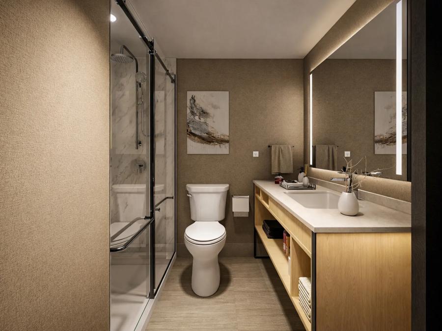 Red Roof PLUS+ Vancouver Airport Premium King with Mountain View Smoke Free Bathroom Image