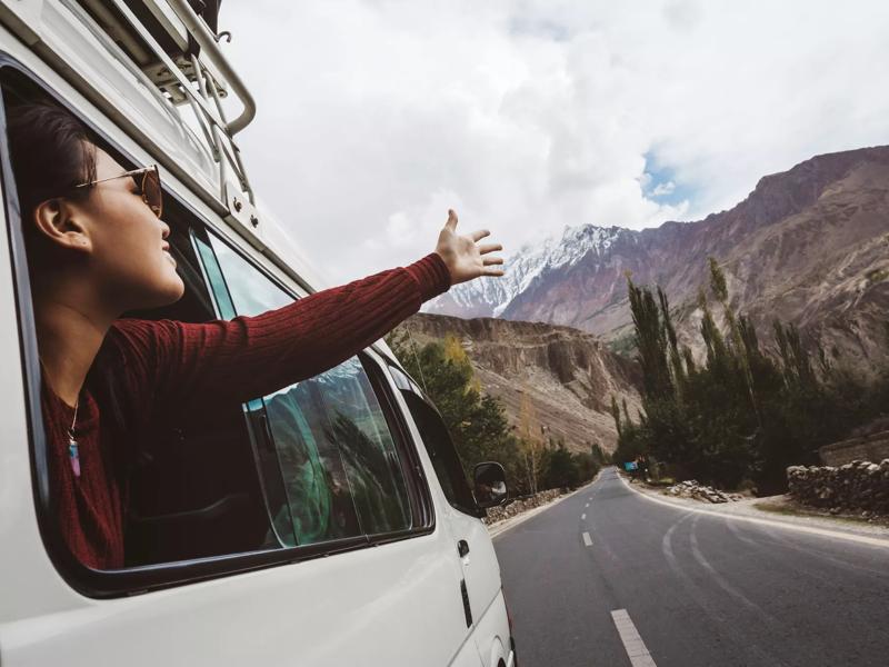 girl with mountain views