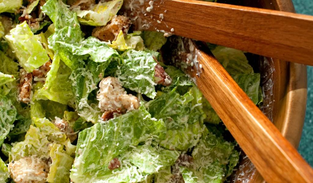 Close up of a freshly tossed salad at the Butcher & Bee restaurant in Nashville