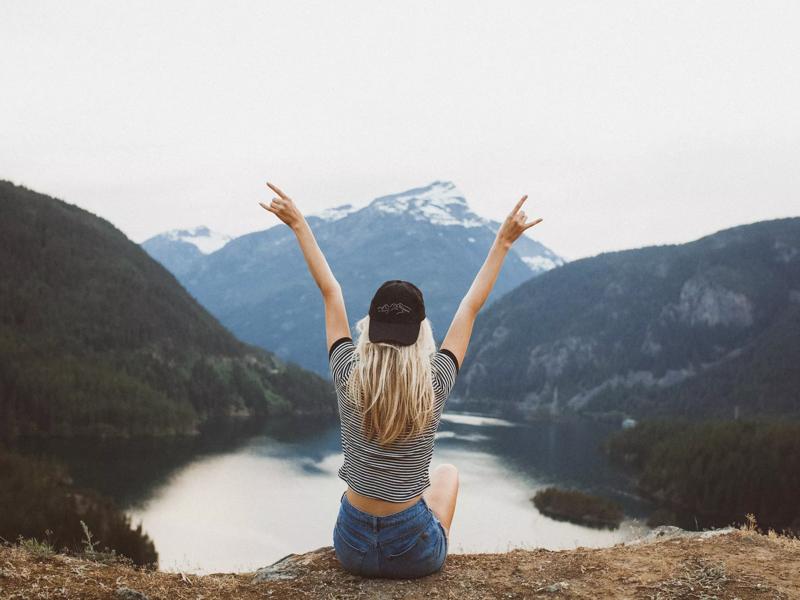 woman on mountain