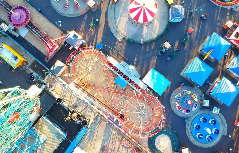 amusement park aerial image