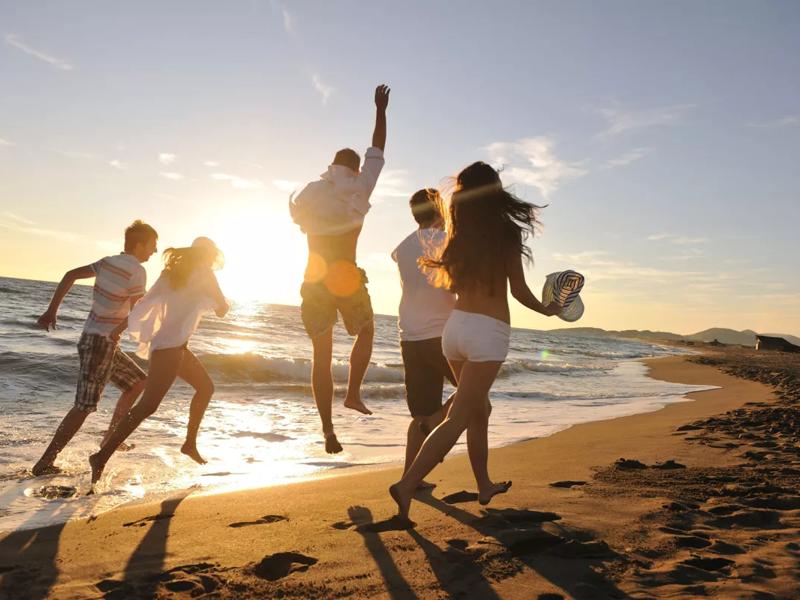 people on a beach