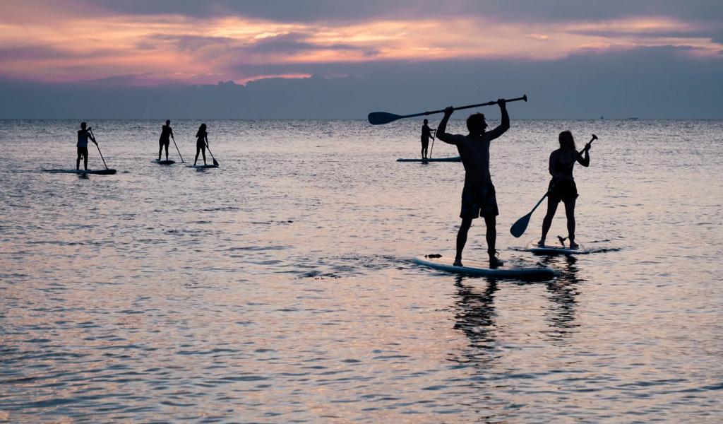 paddleboarding