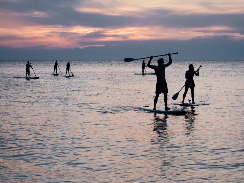 paddleboarding