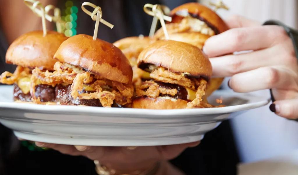 Plate of mini burgers