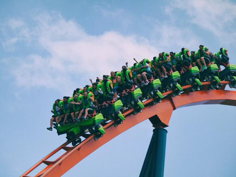 roller coaster at amusement park