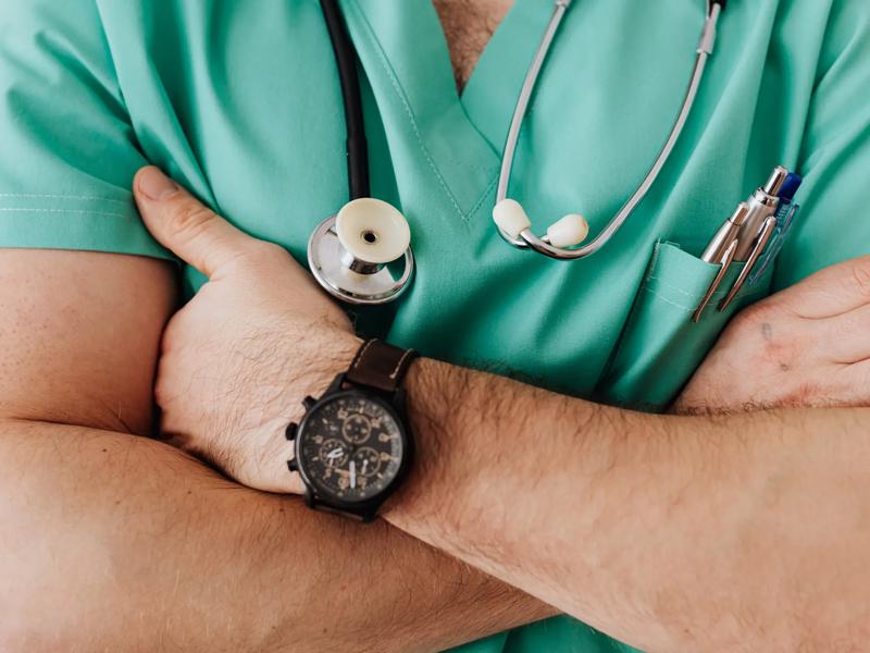 doctors and nurses with stethoscope icon