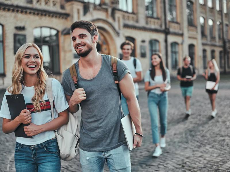 Students near university