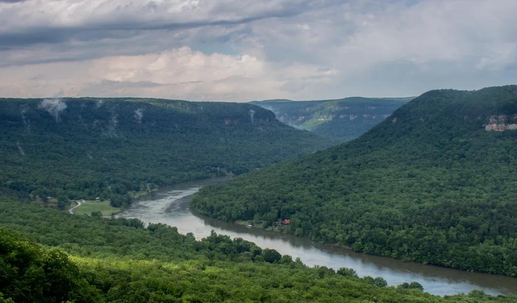 River winding through valley