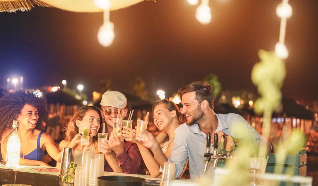 friends drinking outdoors