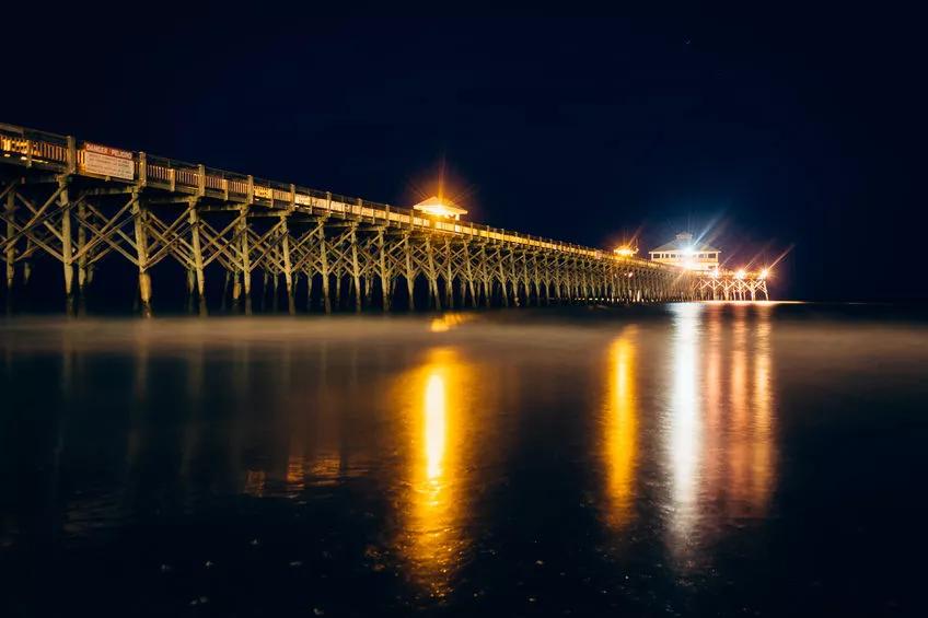 boardwalk at night