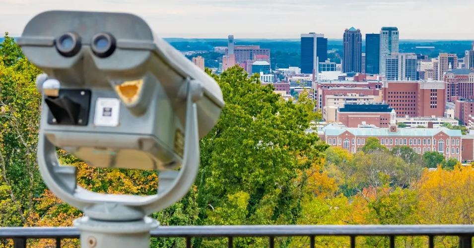 Viewfinder toward Birmingham skyline