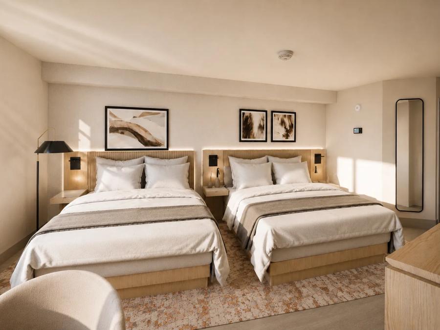 Red Roof PLUS+ Vancouver Airport Deluxe 2 Queen Beds with Mountain View Smoke Free Image