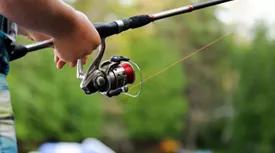 closeup of person fishing