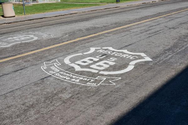 Route 66 Painted On Road