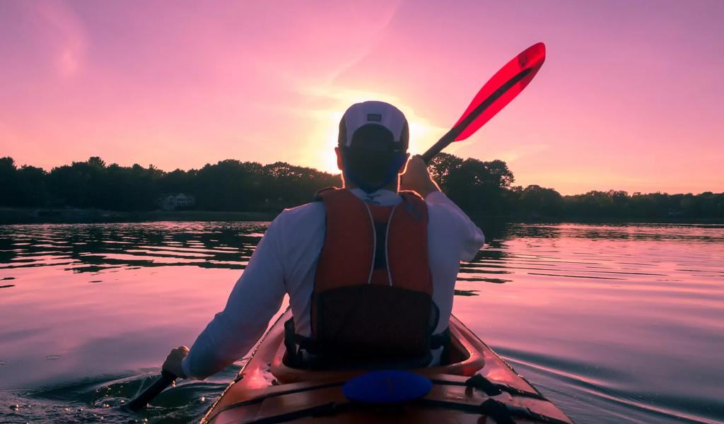 Kayaking sunset