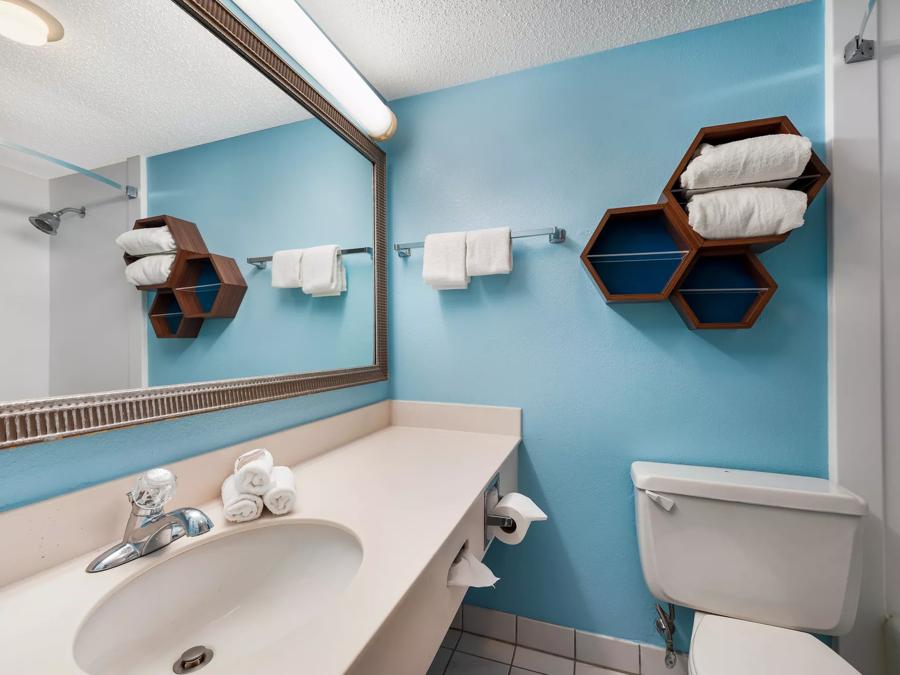 HomeTowne Studios Painted Post Studio King Non-Smoking Bathroom Image