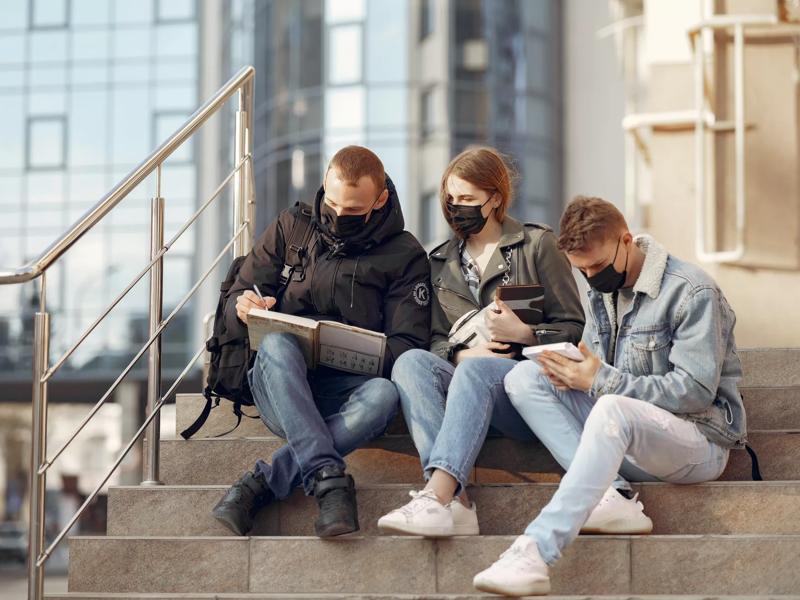 students studying