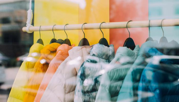 clothes rack in store