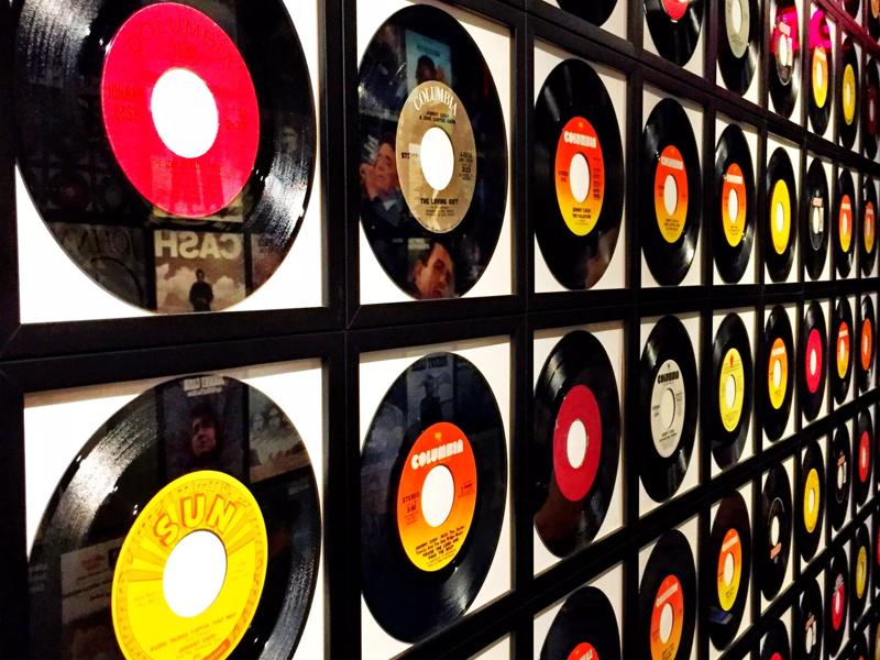 records on wall